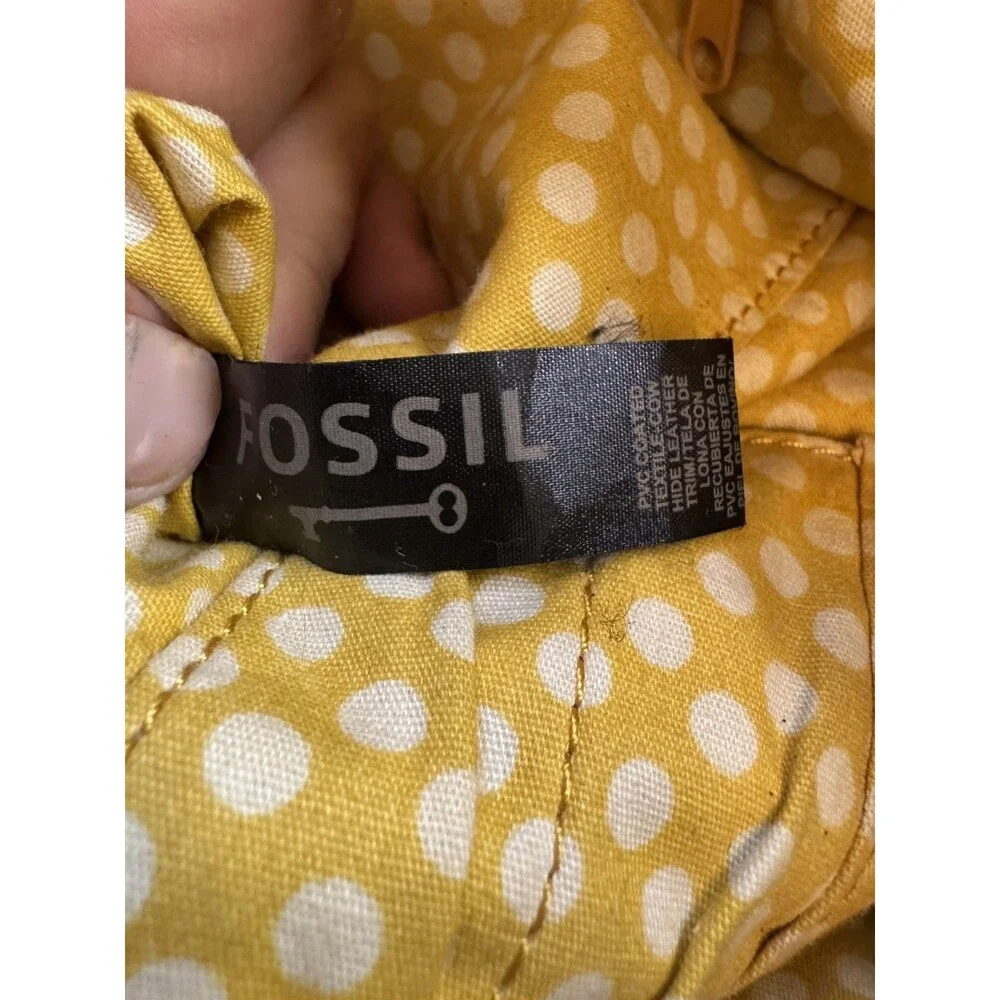 Fossil Key Per Coated Canvas Leather Trim Shoulder Bag Floral Purse- size large